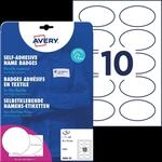 AVZ J4882-20 - Namens-Etiketten, Folie, oval, 85 x 50 mm, 200 St&uuml;ck, wei&szlig;