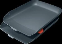 LEITZ 53581089 - Briefkorb Set (2 Briefk&ouml;rbe + 1 Stapelelement), Cosy, grau