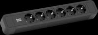 BACH 350.000 - Steckdosenleiste, 6-fach, Typ F - CEE 7/3, schwarz