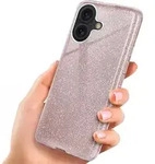 iPhone 16 H&uuml;lle Glitzer Ros&eacute;gold &ndash; ONEFLOW Glitter Case, 3in1 Silikon,...