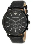 Emporio Armani Herren Chronograph Quarz Uhr mit Leder Armband AR2461