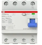 ABB FI-Schutzschalter F200, 4-polig, 100mA, 63A, Typ A - F204 A-63/0.1