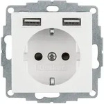 Berker Q.1/Q.3/Q.7 Schuko Steckdose, 2fach USB Ladeport, Buchsen Typ A-A, 2,4A, erh.