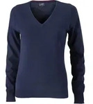 James & Nicholson Damen V-Ausschnitt Pullover JN658 navy XS