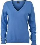 James & Nicholson Damen V-Ausschnitt Pullover JN658 glacier blue S