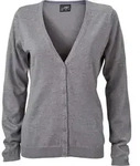 James & Nicholson Damen V-Ausschnitt Cardigan JN660 grey heather XS