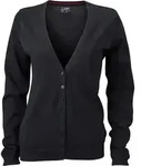 James & Nicholson Damen V-Ausschnitt Cardigan JN660 black XS