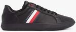 Herren Tommy Hilfiger Essential Leder Cupsole Sneakers in Schwarz