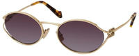 Miu Miu MU52YS ZVN5D1 Sonnenbrille aus Messing Gold dunkelbraun