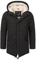 Alessandro Salvarini Herren Winterparka mit Teddyfell und Kapuze