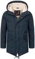 Alessandro Salvarini Herren Winterparka mit Teddyfell und Kapuze
