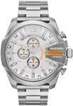 Diesel Mega Chief DZ4328 Chronograph 51mm Silber Edelstahl Herrenarmbanduhr