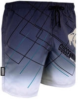 GUGGEN Mountain Herren Badehose Kariert Wei&szlig; Schwarz