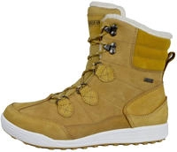 GUGGEN Mountain Damen Fellstiefel mit Lammwolle Winterstiefel Braun