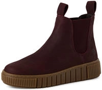 Tamaris Damen Chelsea-Stiefeletten aus Leder - Bordeaux