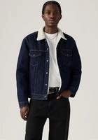 Levis Levi's Typ 3 Sherpa Trucker Jacke, Blau 01a03e99-a795-7617-931d-5afe5e534989