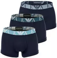Emporio Armani Boxershorts mit k&uuml;hnen Monogramm - Blau