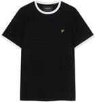 Lyle & Scott Marken-t-shirt Mit Schwarzem Ringer-muster