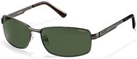 Polaroid Rectangle Mens Dark Gunmetal Green Polarise Lunettes de soleil