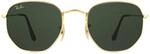 Ray-Ban Sonnenbrille sechseckig 3548N 001 Gold Gr&uuml;n G-15