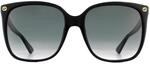 Gucci Square Womens Schwarz Grau Gradient Sonnenbrille