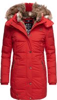Marikoo Damen Winterjacke mit Kapuze & Kunstfell-Innenfutter