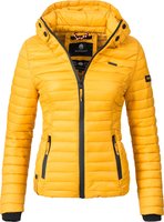 Marikoo Damen Steppjacke Samtpfote mit abnehmbarer Kapuze & Rippb&uuml;ndchen
