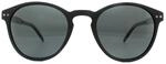 Polaroid Runde Unisex gl&auml;nzend schwarz grau polarisierte Sonnenbrille