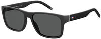 Tommy Hilfiger Rectangle Mens Matte Black Grey Grey Sonnenbrillen