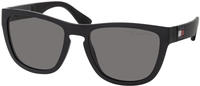 Tommy Hilfiger Square Mens Matte Schwarz Grau Polarisierte Sonnenbrille
