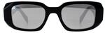 Prada Rectangle Womens Black Light Grey Mirror Silver PR17WS