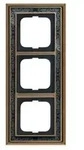 Busch-Jaeger Rahmen 3-fach messing antik Dekor anthrazit 1723-843