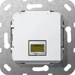 Gira Einsatz Modular Jack CAT.6a Reinweiss gl&auml;nzend RJ45 10Gbit-Kuppl. 569503