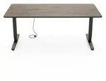 Elektrisch h&ouml;henverstellbarer Schreibtisch 180x80 cm, Eiche dunkel/Schwarz - Yaasa