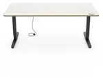 Elektrisch h&ouml;henverstellbarer Schreibtisch 180x80 cm, Multiplex Wei&szlig;/Schwarz -