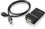 Lenovo USB 3.0 - DVI/VGA USB-Grafikadapter 2048 x 1152 Pixel Schwarz