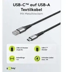 Goobay USB-C>USB-A Textilkabel 49297