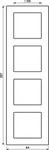 Jung Glasrahmen 4-fach aws AC 584 GL WW