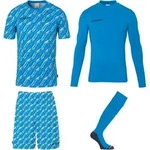 Uhlsport Progressive Torwart Set cyan/wei&szlig; 128