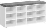 VASAGLE Schuhbank Sitzbank mit Stauraum 12 F&auml;cher klassikwei&szlig; B34LHS012W14