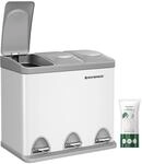 SONGMICS M&uuml;lleimer mit 3 F&auml;chern LTB24WT