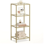 VASAGLE Standregal aus Hartglas LGT28G