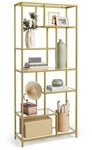 VASAGLE B&uuml;cherregal mit 6 Ablagen gold-transparent B34LGT502A01