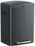 SONGMICS M&uuml;lleimer K&uuml;che 2 x 20 L mit Softclose-Deckel gr&uuml;ngrau LTB40G02