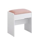 VASAGLE Hocker Schminktisch aus Samt mattwei&szlig;-pastellrosa RDS001W01