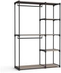SONGMICS Kleiderschrank offen mit Kleiderstangen 43 x 124 x 182 cm Taupe...