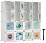 SONGMICS Kleiderschrank aus Kunststoff f&uuml;r Kinder LPC905W01