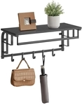 VASAGLE Wandgarderobe mit 5 Haken anthrazitgrau-schwarz LCR012B13