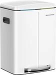 SONGMICS M&uuml;lleimer 40 Liter (2 x 20 L) Wei&szlig; LTB40WT