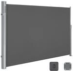 SONGMICS Seitenmarkise 180 x 300 cm Rauchgrau GSA180G